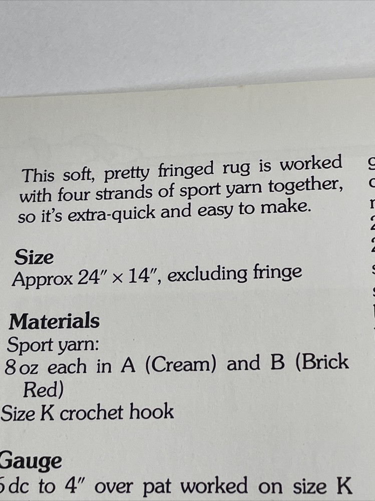 Marshall Cavendish Bedside Rug Crochet Pattern