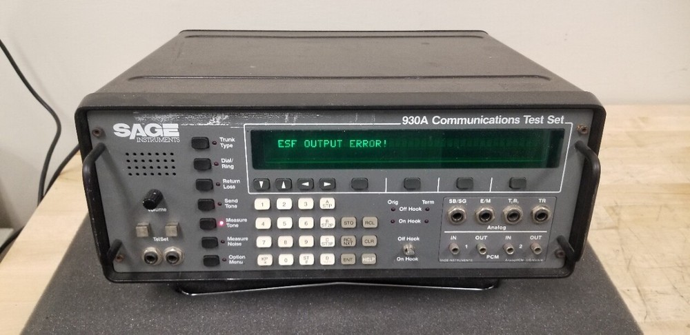 SAGE Instruments 930A Communications Test Set ESF Output Error
