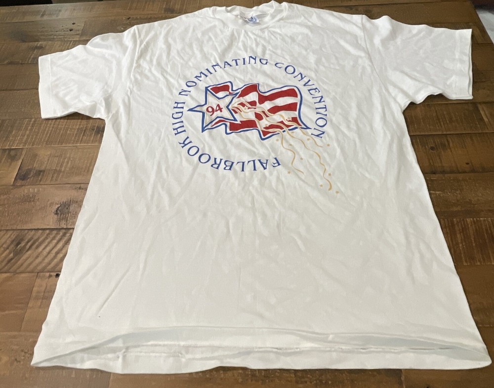 Fallbrook High Nomination Convention Single Stitch Men Size Large White