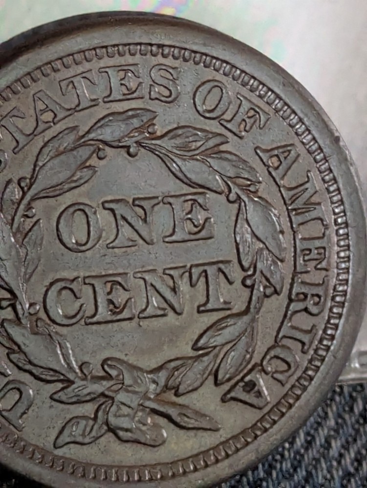 1856 Large Cent Dark Toned AU