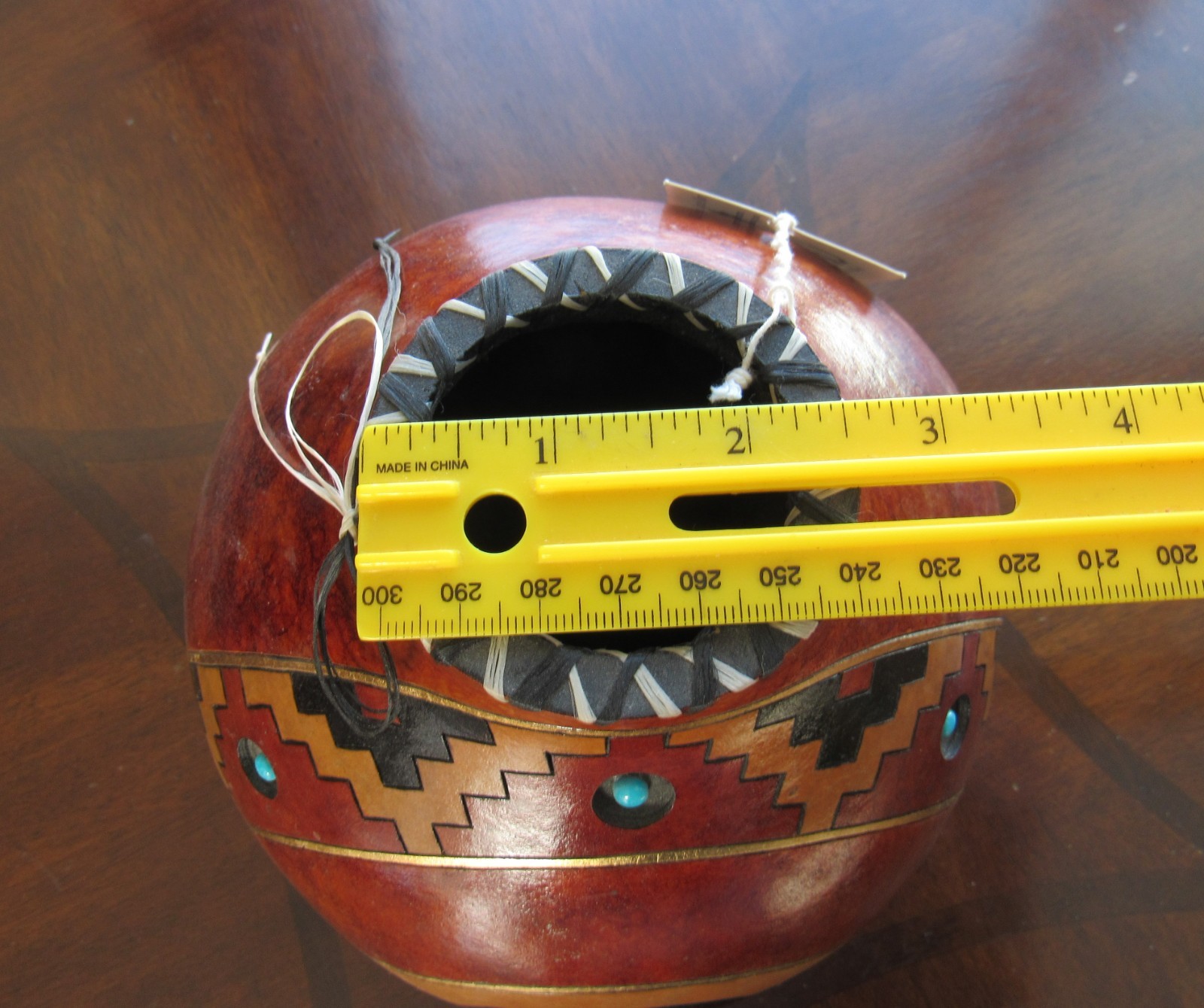 Gourd Art Southwestern Home Decor Handmade by Karen Matheke/Turquoise.