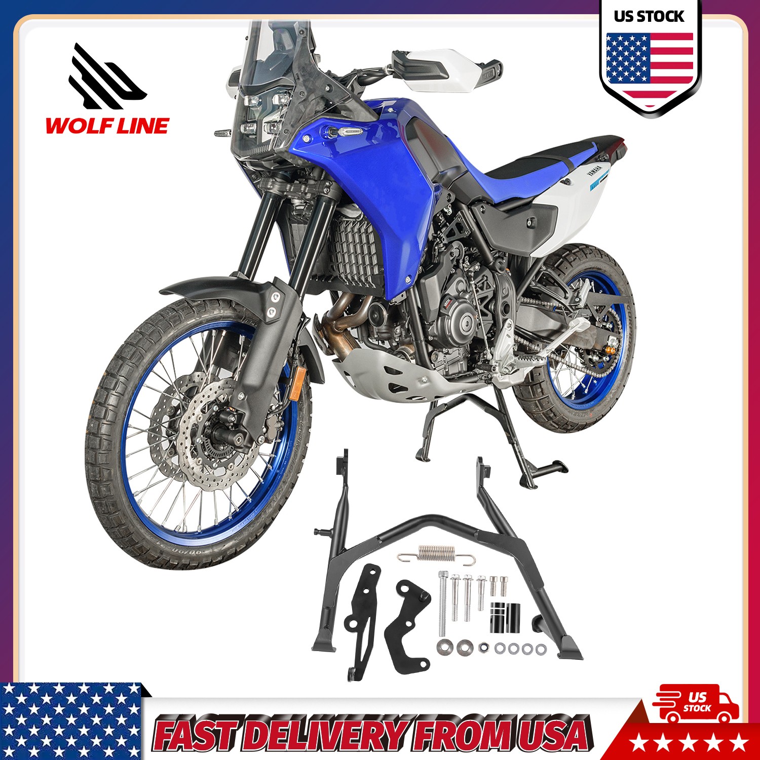WOLFLINE Kickstands For Yamaha TENERE 700 XTZ T7 2019-2025 Center Stands Mount