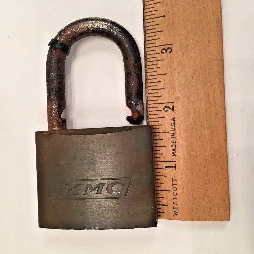 Vintage Solid Brass KMC Padlock with Original Key + extra