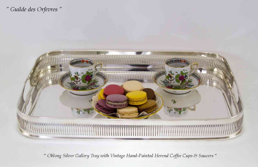 Silver Gallery Tray Oblong , Pierced Border