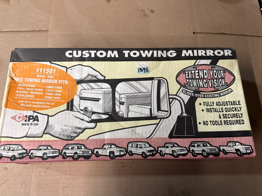 New CIPA Custom Towing Mirror # 11501 Drivers Side