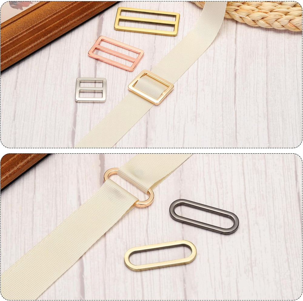 Tri-Glide Slide Button Adjustable Buckle Webbing Strap Fastener for Backpack Bag