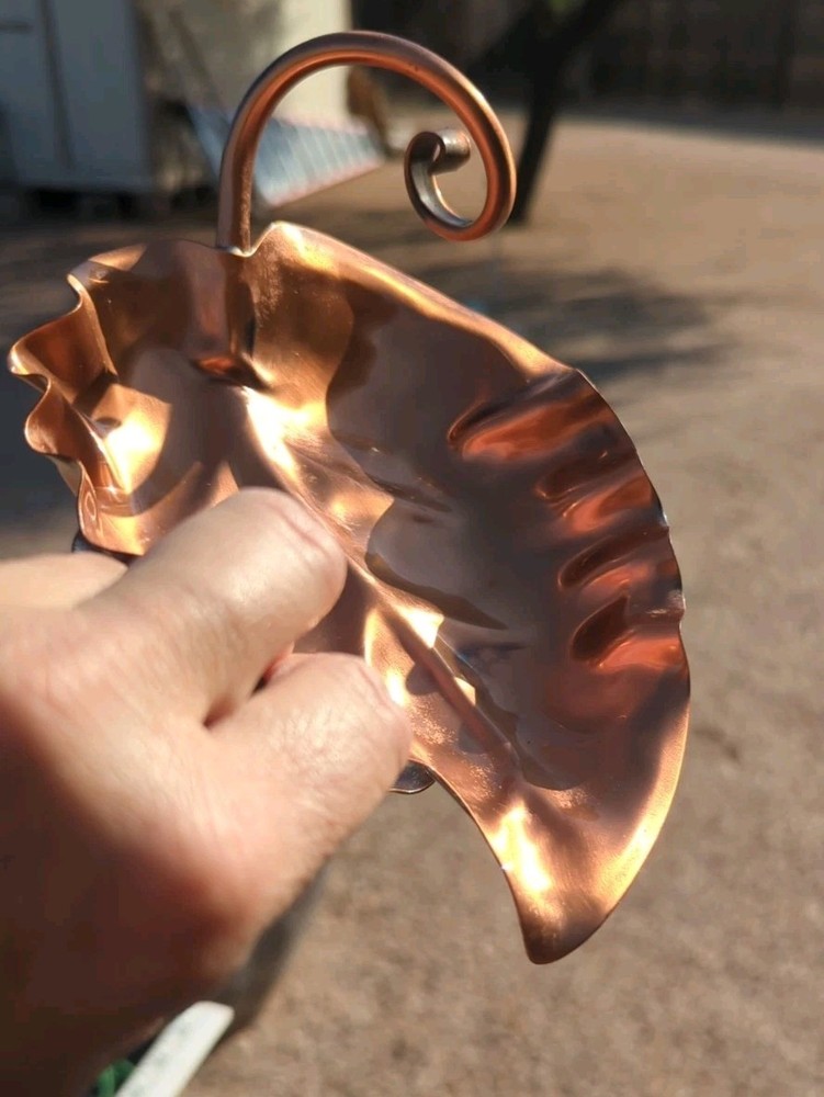 Unique Stylish Vintage Gregorian Copper Leaf Dish Candy Dish