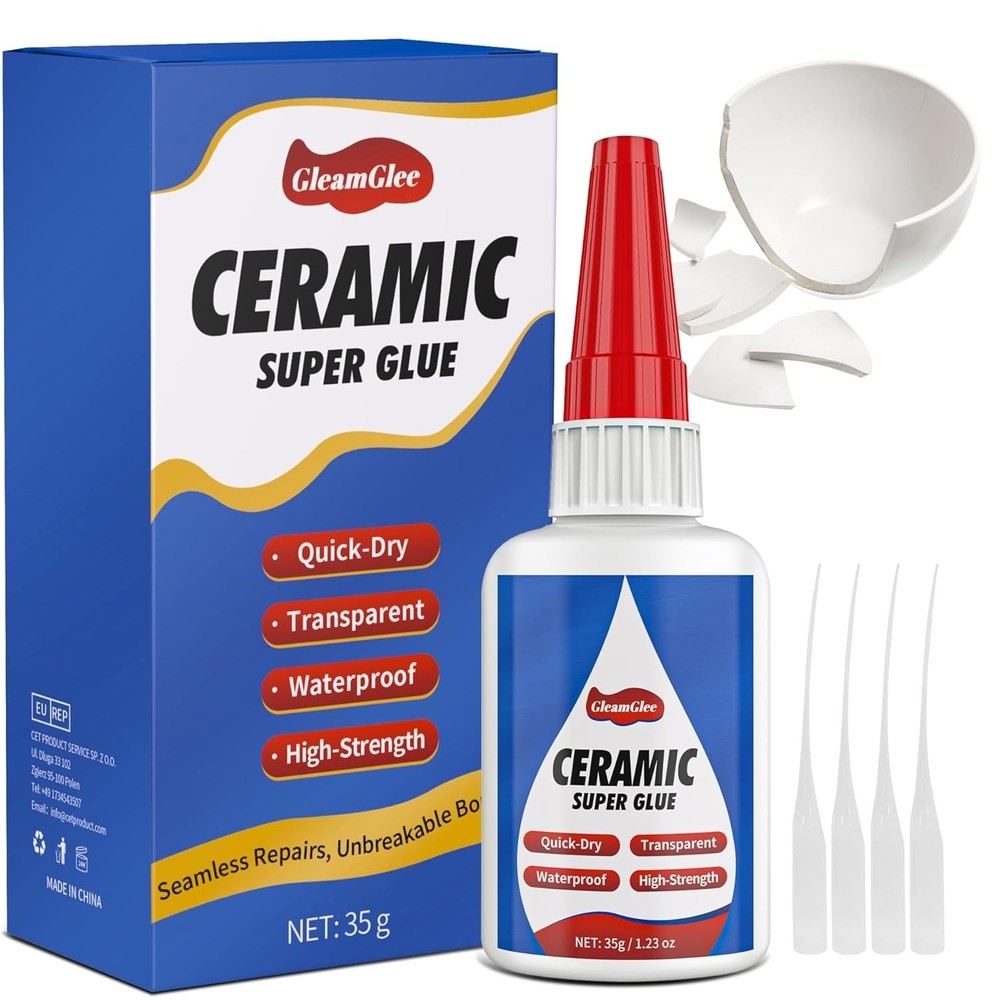 Crack Resistant Ceramic Adhesive with Precision Tip - Effortless 36.5ml Repairs