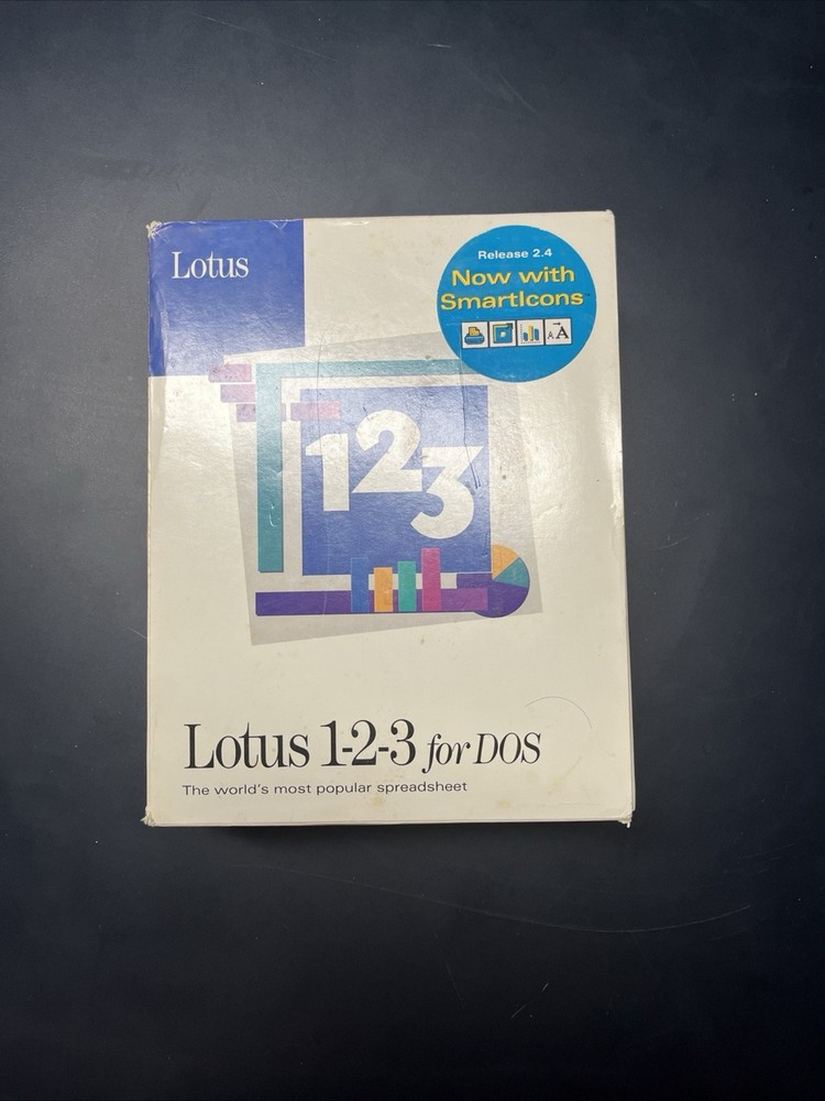 Lotus 123 Spreadsheet Software DOS Version 2.4 Vintage 1991 Opened