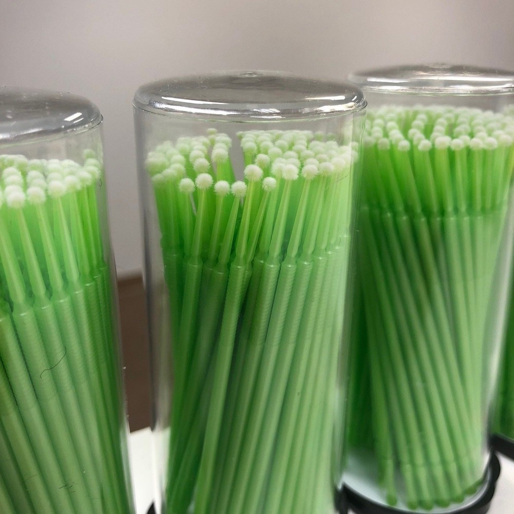400 (4 Kegs) Green Micro Brush Eye Lash Tools, Regular Tips, Eyelash Disposable