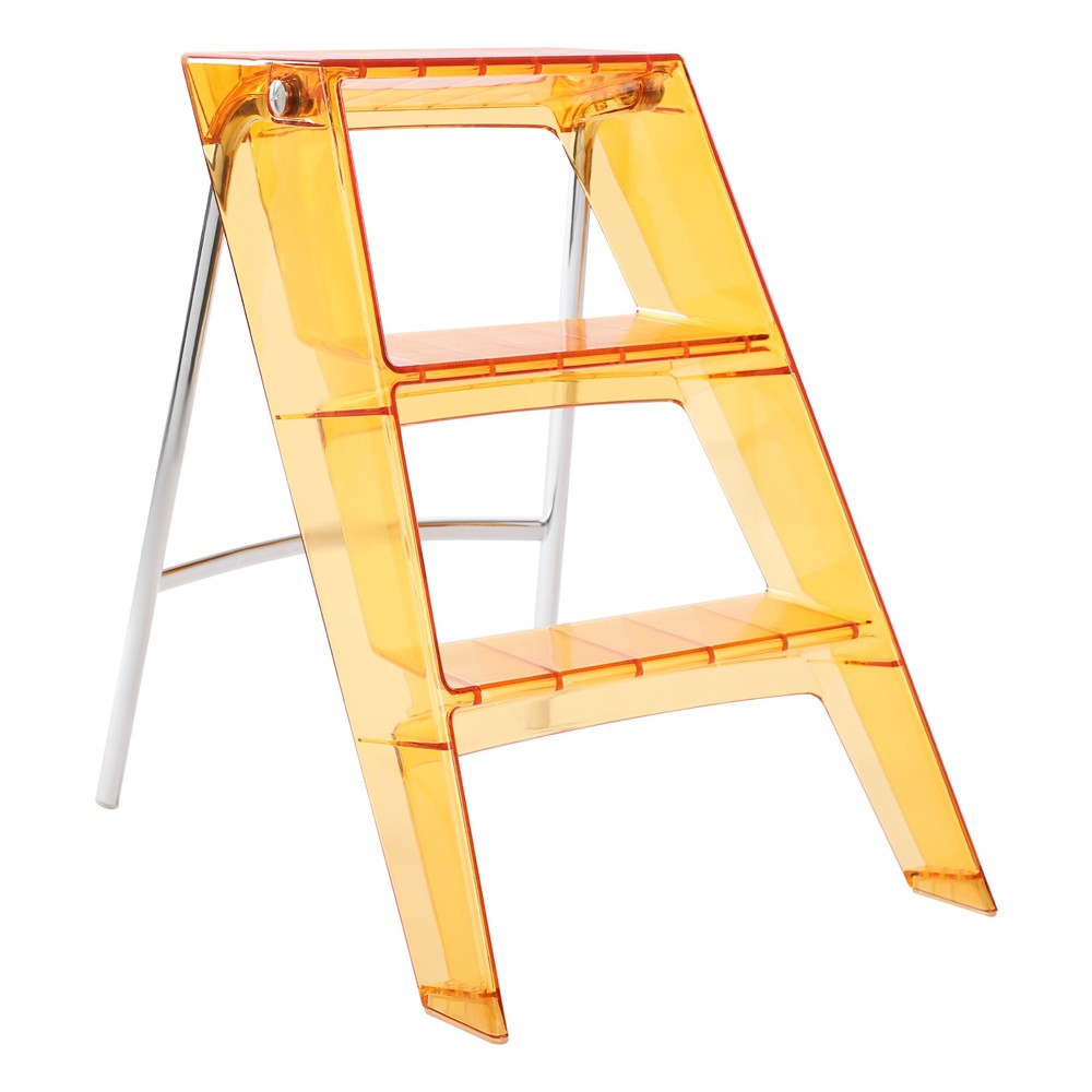 Orange Folding Step Stool for Adults 3 Step Ladder Folding Step Stool 44*52*63cm