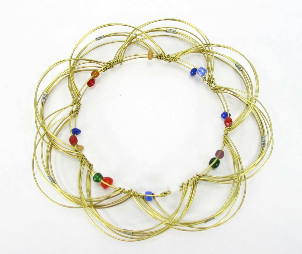 Brass Wire Mandala Meditation Tool 3D Toy Flexi Sphere Magic Loops Double