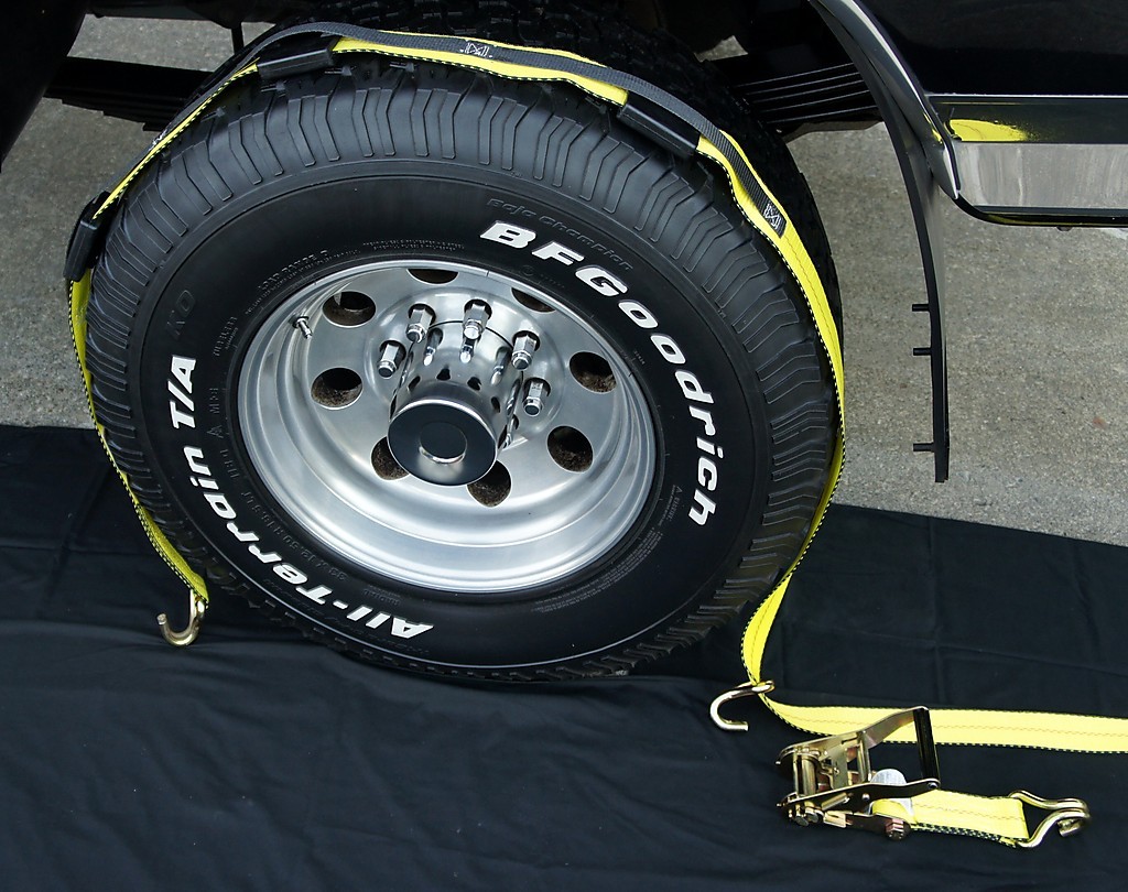 4 Over The Tire Car Hauler Truck Trailer Auto Tie Down Ratchet Straps 3WH