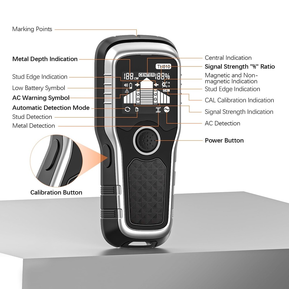 Handstar Stud Finder Wall Scanner - 6-in-1 Upgraded Multifunction Auto Detect...