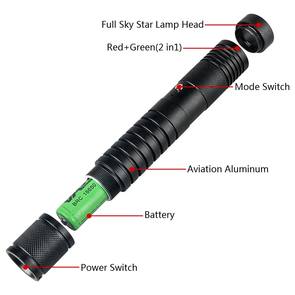 Laser Blue / Red Two Colors Fixed Focus Laser Pointer Visible Beam Lights