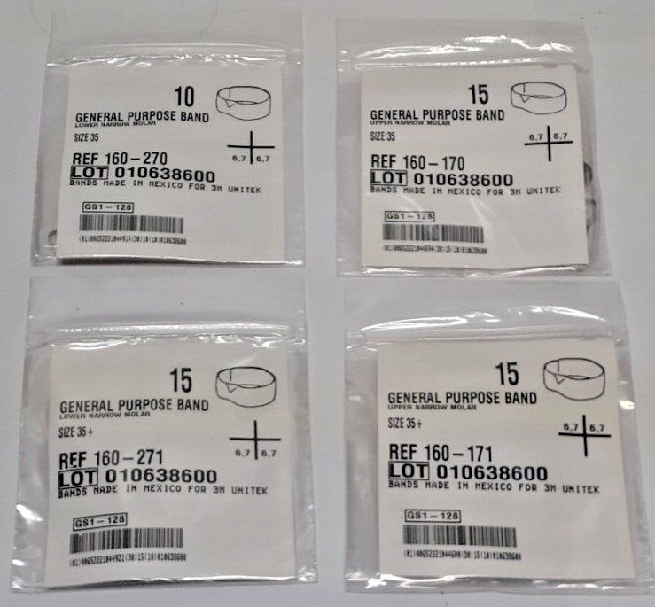 3M UNITEK GEN.PURPOSE MOLAR BANDS ASSORTED PACKS