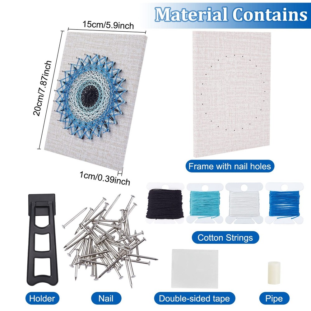 WEBEEDY DIY 3D String Art Kit for Adults Beginners, Medium to Large, Evil Eye
