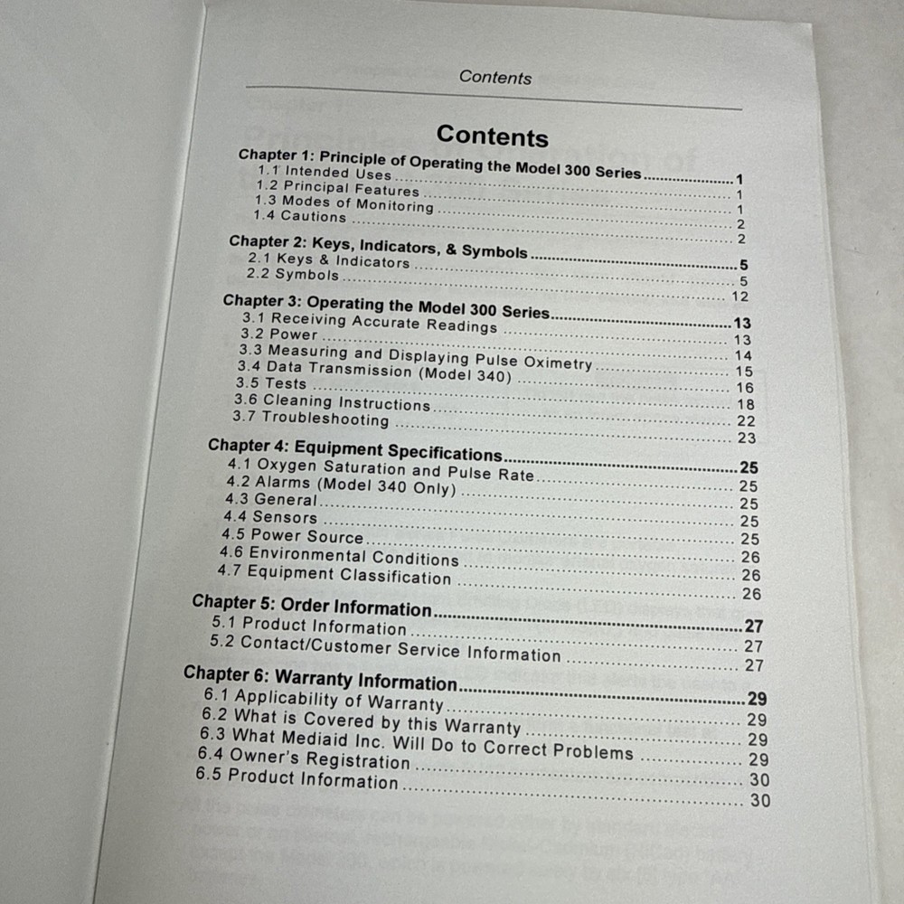 MediAid Model 340 Pulse Oximeter With Instructions- No Cords - New Untested