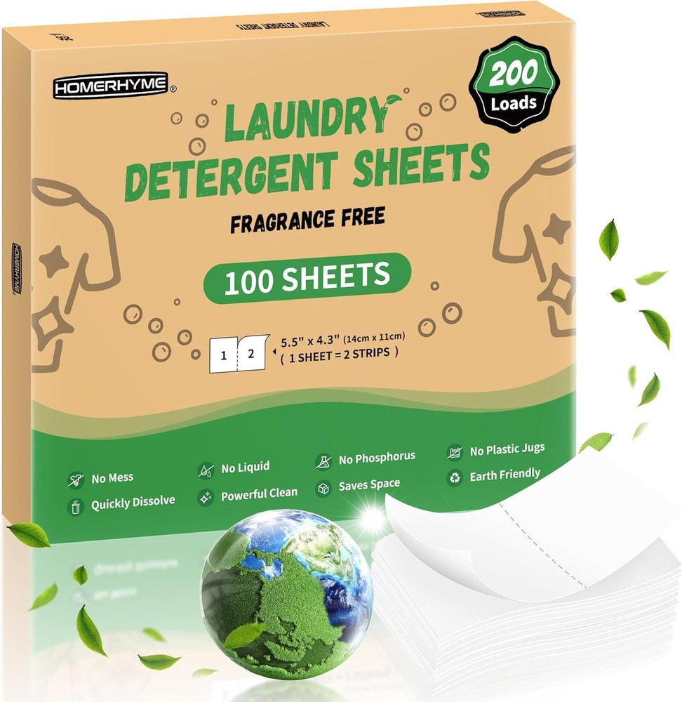 Laundry Deternt Sheets - 200 Loads Unscented Travel Laundry