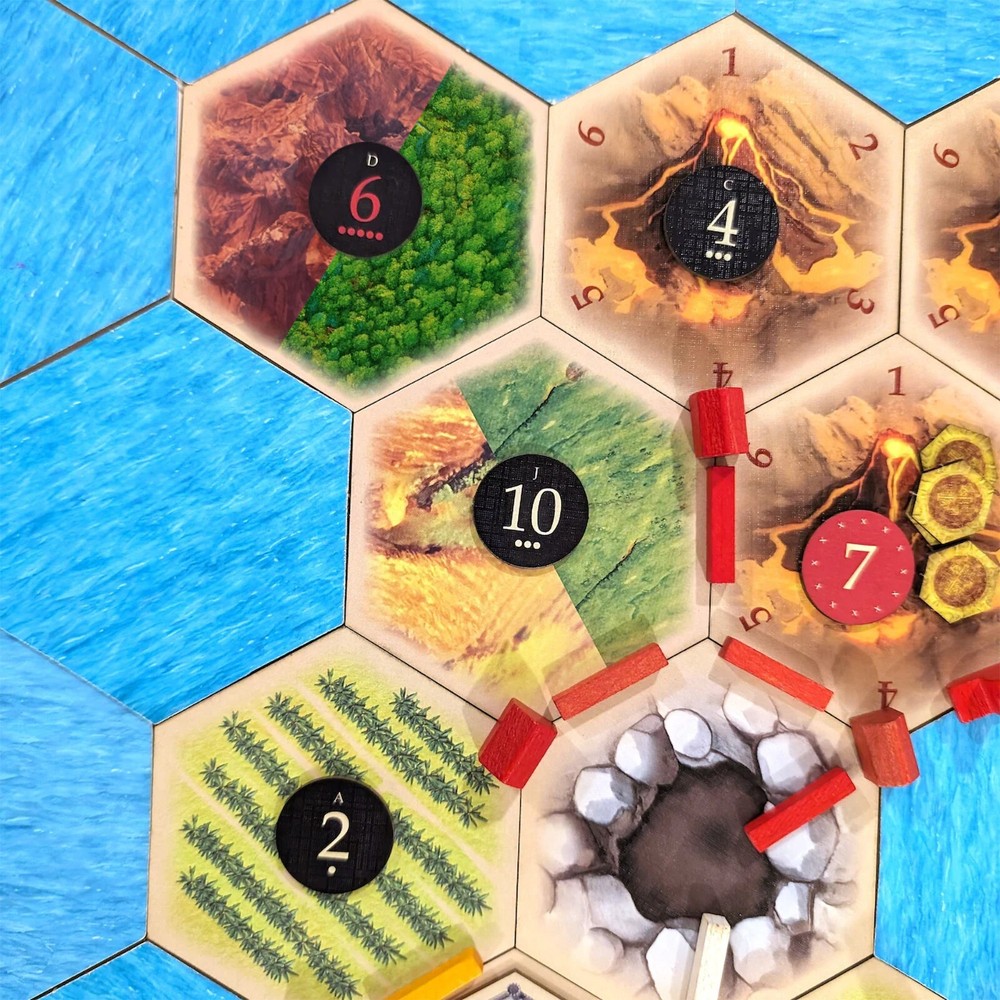 Split-Resource Hexes replacement piece compatible with Catan's Settlers of Catan
