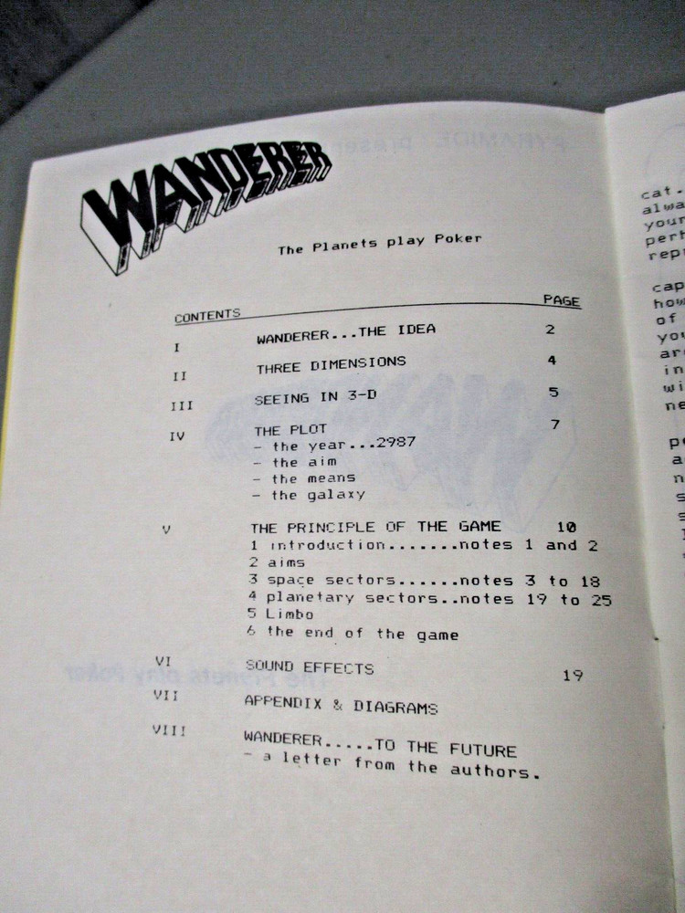 Sinclair QL, Wander 3D Game, Instructions/Manual/Docs, Pyramide 1986 Langlois