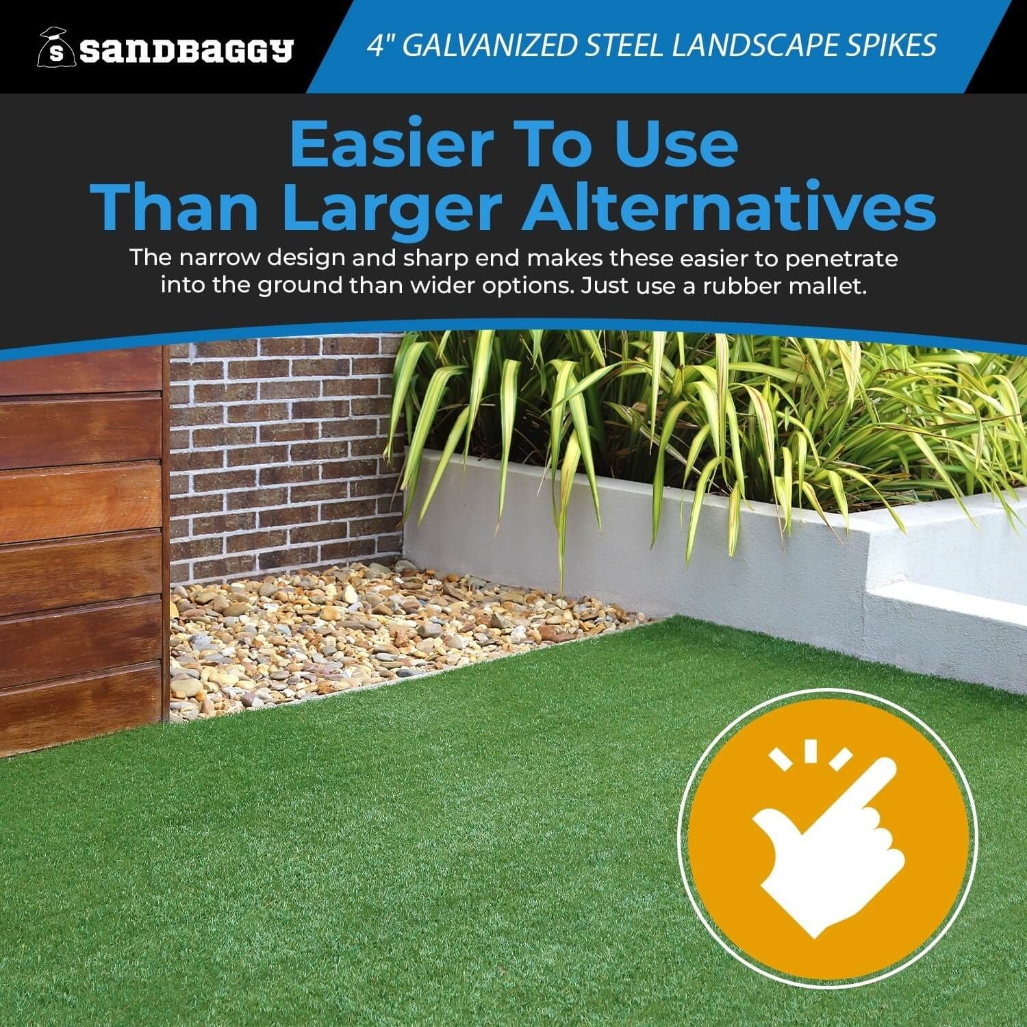 4 in. Galvanized Spiral Landscape Edging Spikes - 7 Gauge Steel - Sandbaggy