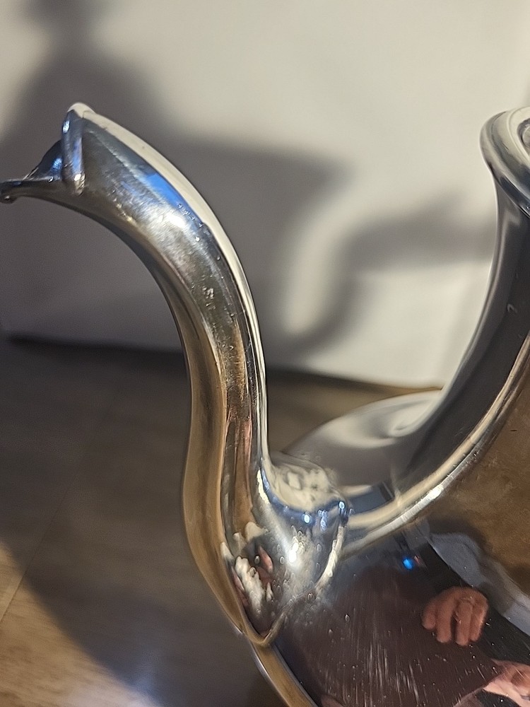 Vintage Poole Teapot Silver Plate #954 9"Tall