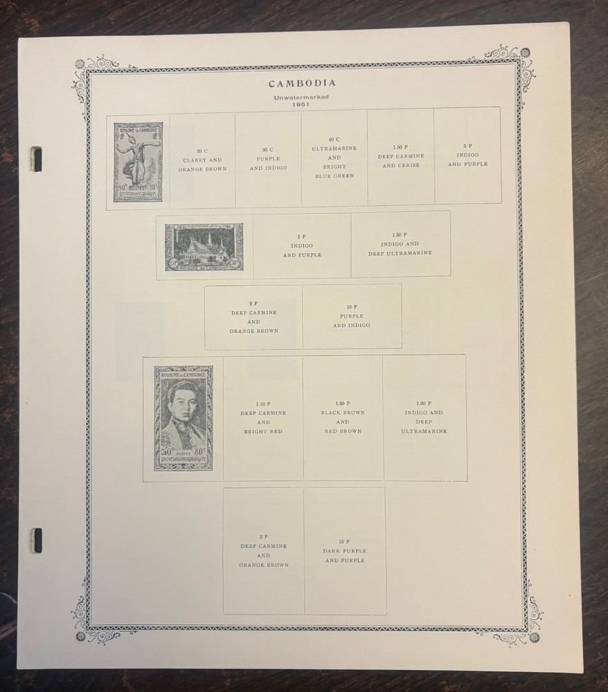 Scott Specialty Album pages for Cambodia