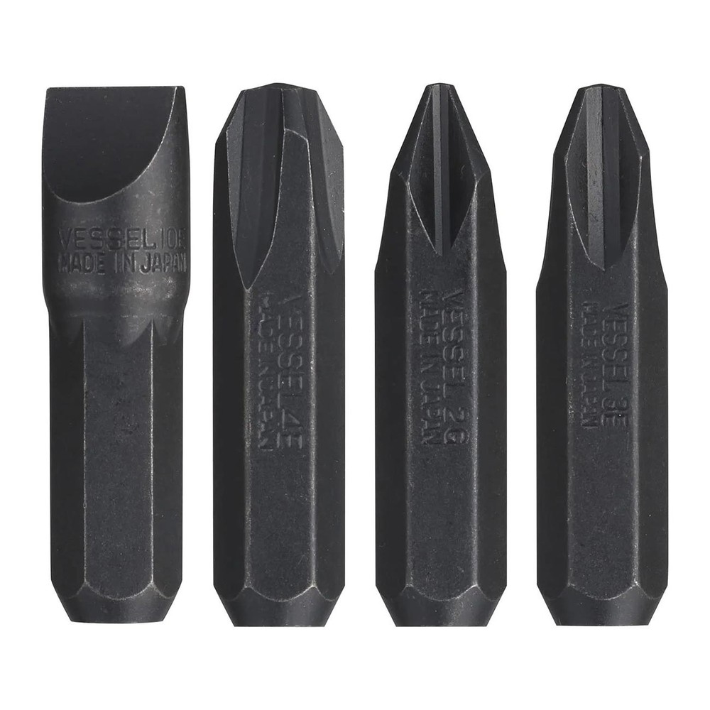 VESSEL C51MIXP4 INSERT BIT 5/16" Hex, 4PC. Set for Manual Impact Driver (Pack...