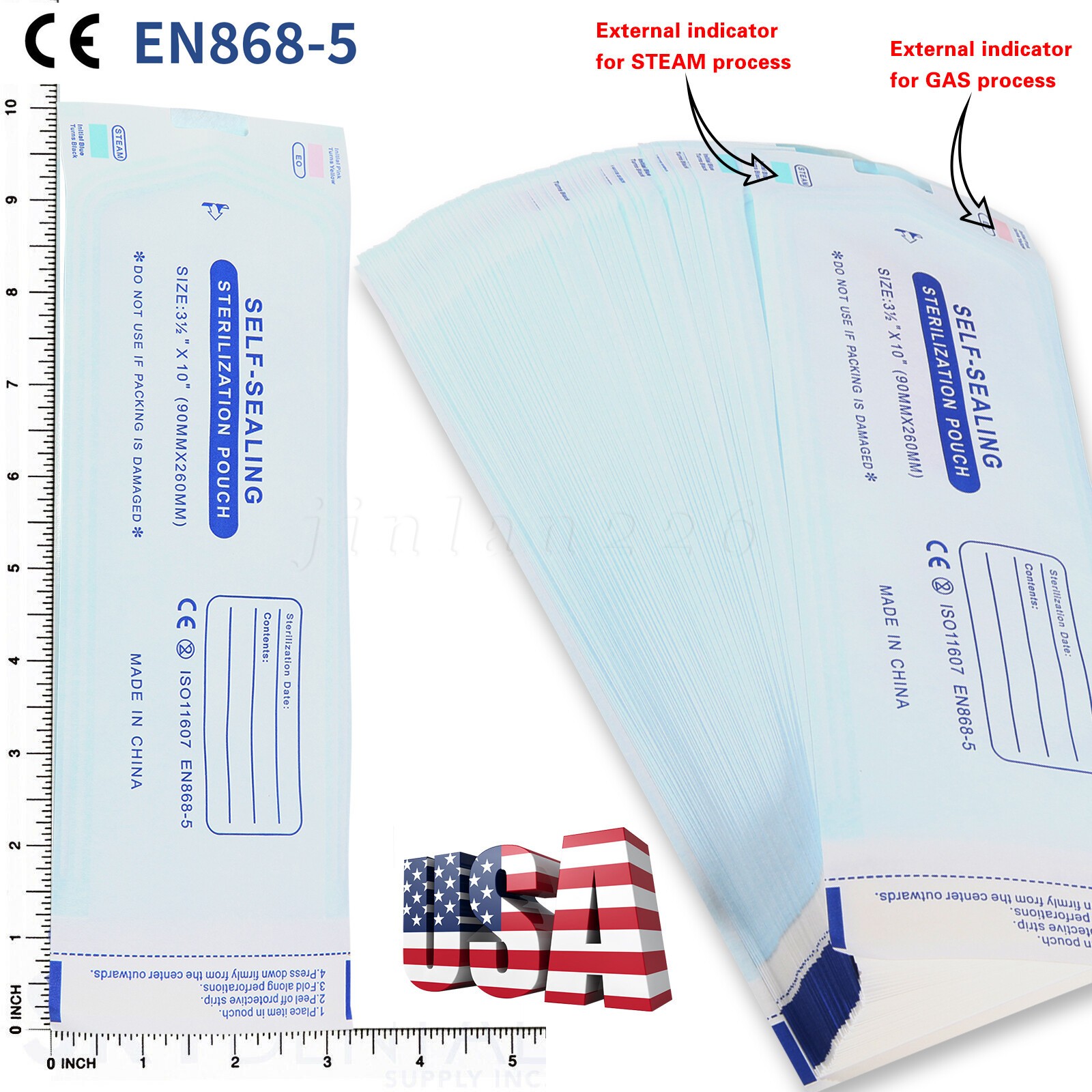 200 Self Sealing Sterilization Pouches Autoclave Pouch,Disposable Sterilizer Bag