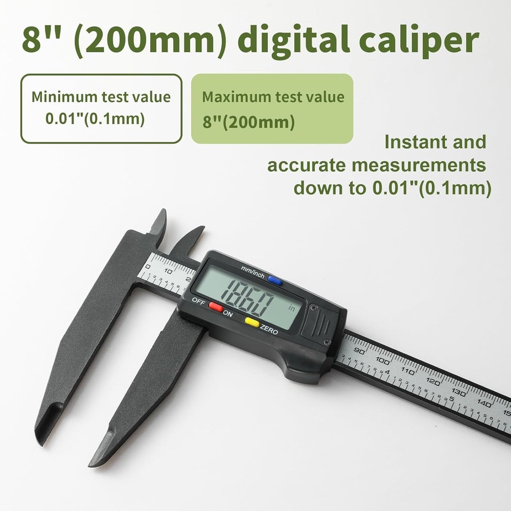 8 Inch Digital Caliper Measuring Tool Micrometer