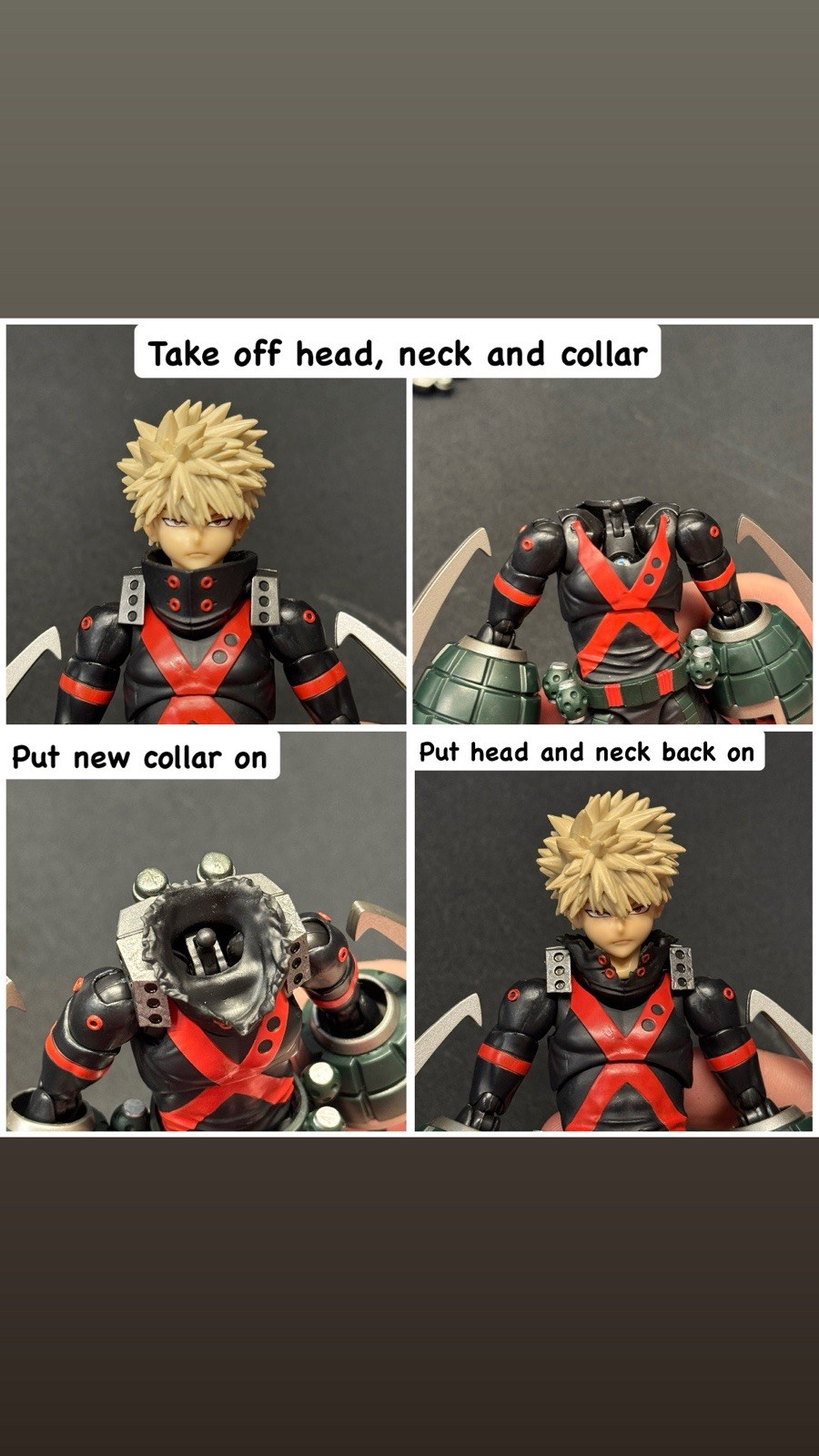 SHF Bakugo Battle Damaged Collar + Wrapped Forearm