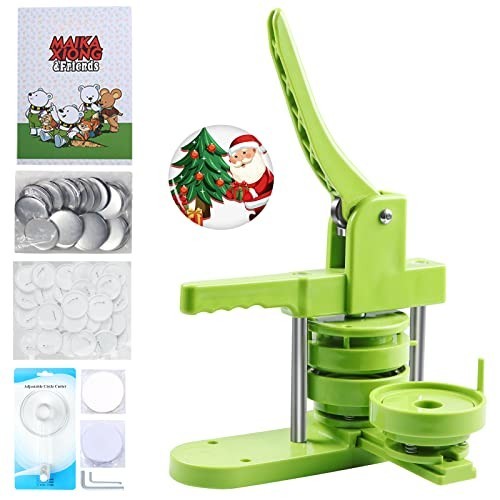 DIY Button Maker Machine 75mm - Easy Install, 100 Sets Supplies & Circle Cutter