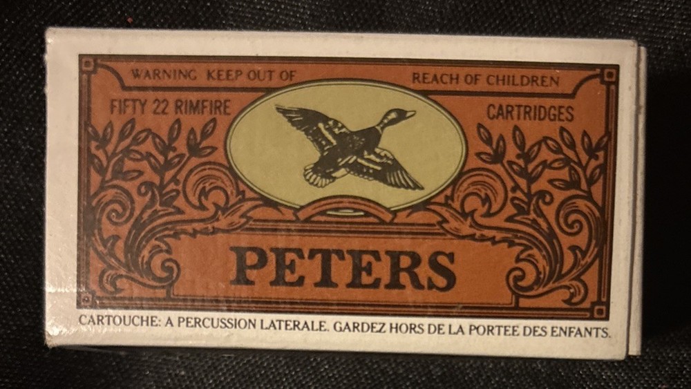 PETERS 22 LONG RIFLE Ammo Box , EMPTY MINT CONDITION