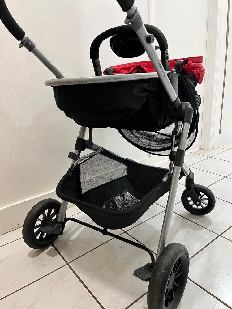 Evenflo Pivot Travel System Stroller Red Black Gray Adjustable Handles