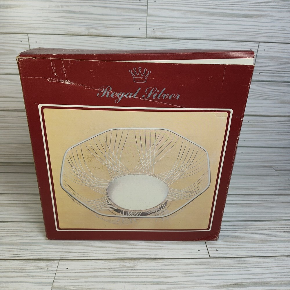 Vintage Silver Plated Bread Fruit Basket Beautiful Silver Plated Wire
