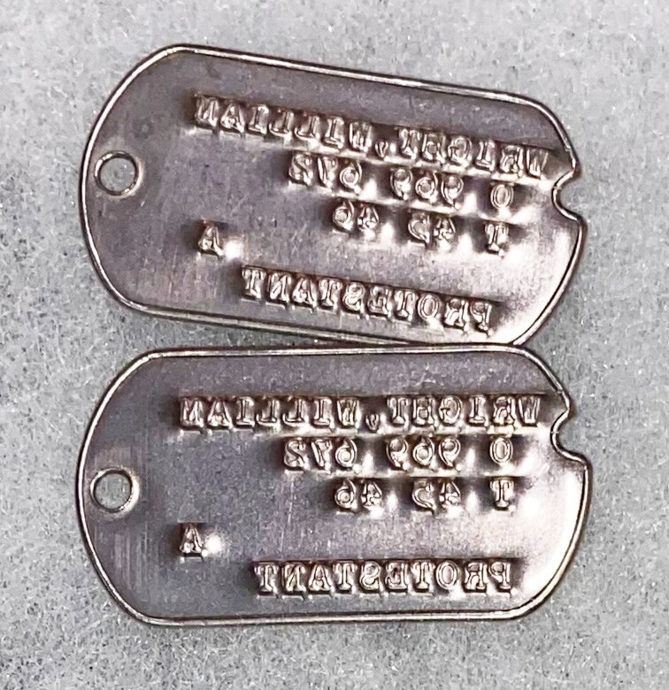 WWII Set William Wright T-45 Dated Dog Tags