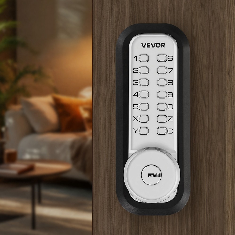VEVOR Mechanical Keyless Entry Door Lock Keypad Door Knob 4-7 Digits Code Silver