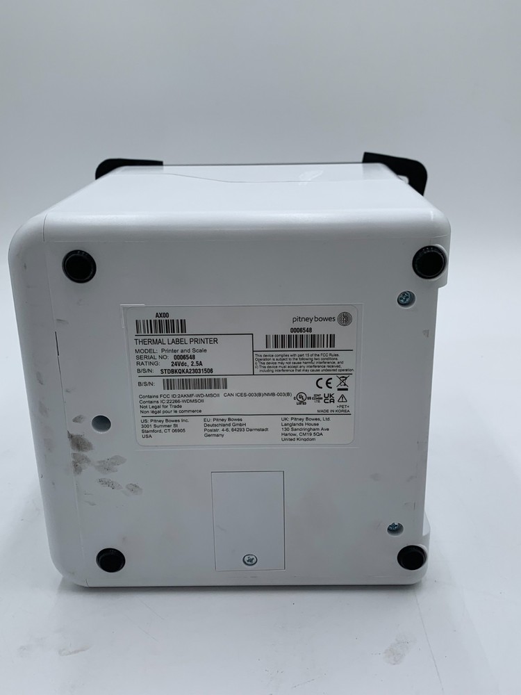 Pitney Bowes Thermal Label Printer And Scale AX00 White Good