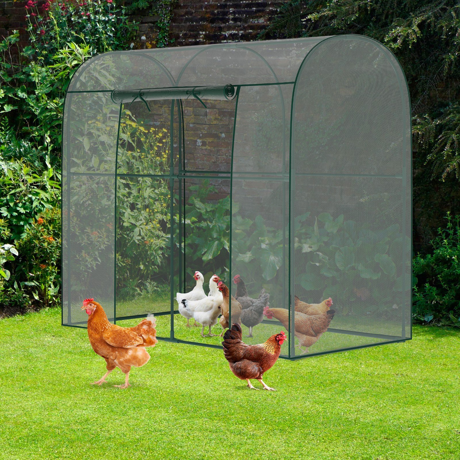 12x4x6FT Walk-in Mesh Crop Cage Plant Cover Protection Tent For Vegetable