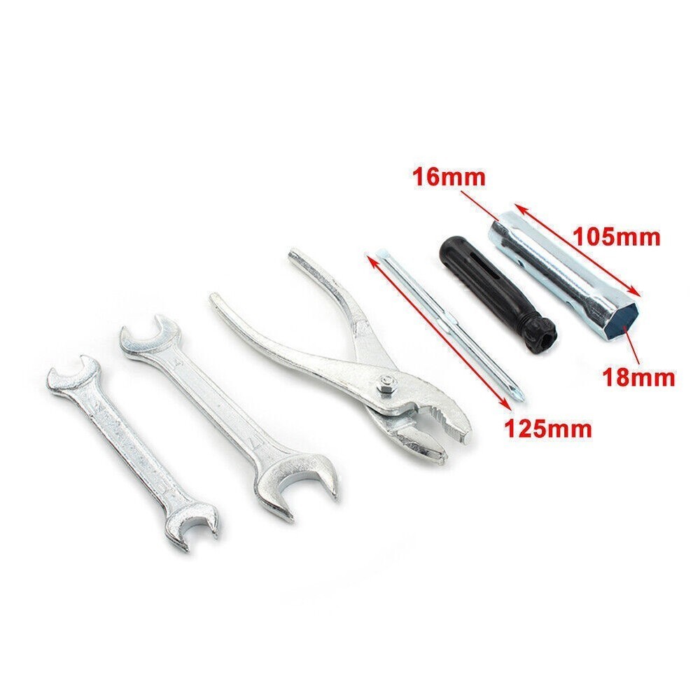 Spark Plug Spanner Wrench Plier Socket Tool Set With Storage Pocket Motorcycle