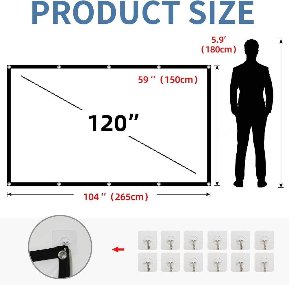 Space-Saving 4K HD 120-Inch Projector Screen for Ultimate Viewing Experience