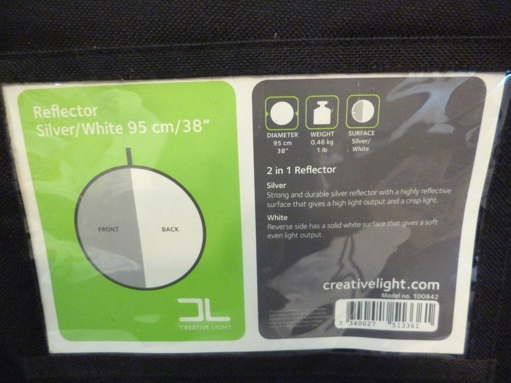 CREATIVE LIGHT 95-CM 38" REFLECTOR SILVER & WHITE MODEL 100842