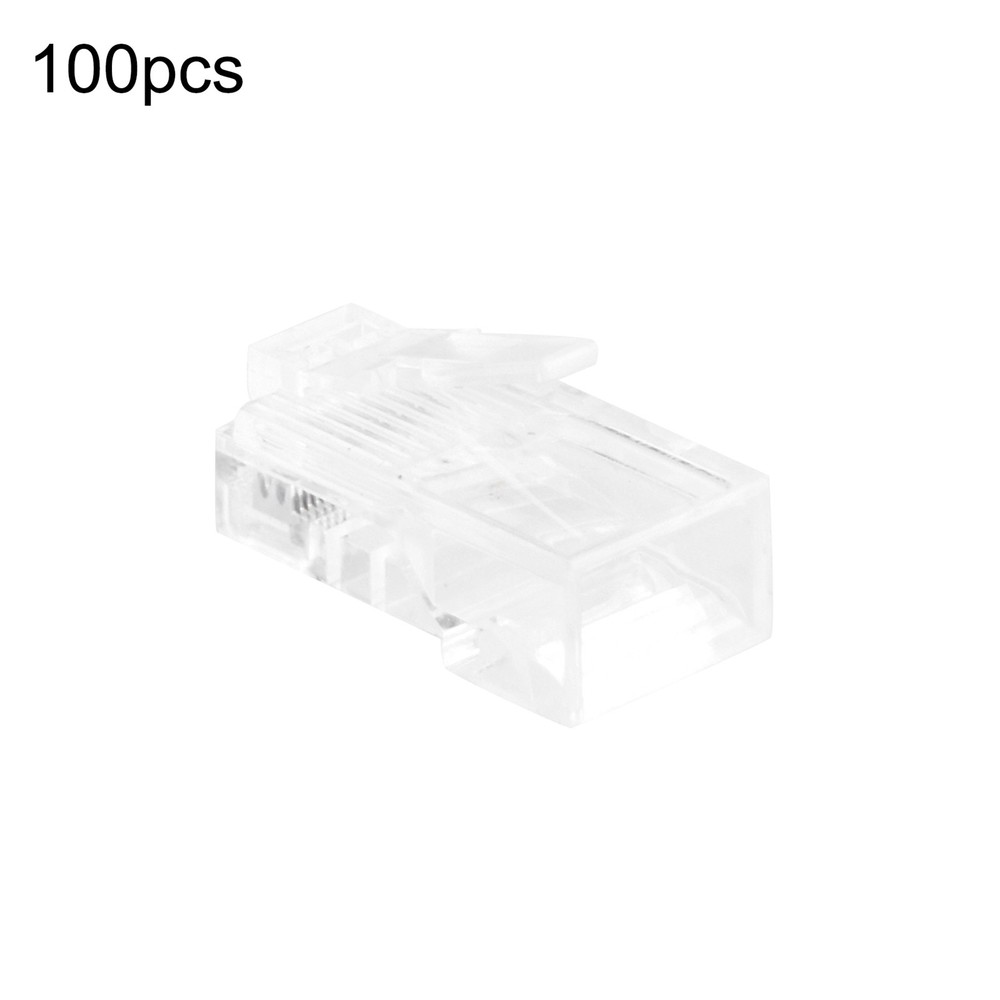 100* RJ45 Network Modular Plug 8P8C CAT5e Cable Connector End Pass Through C