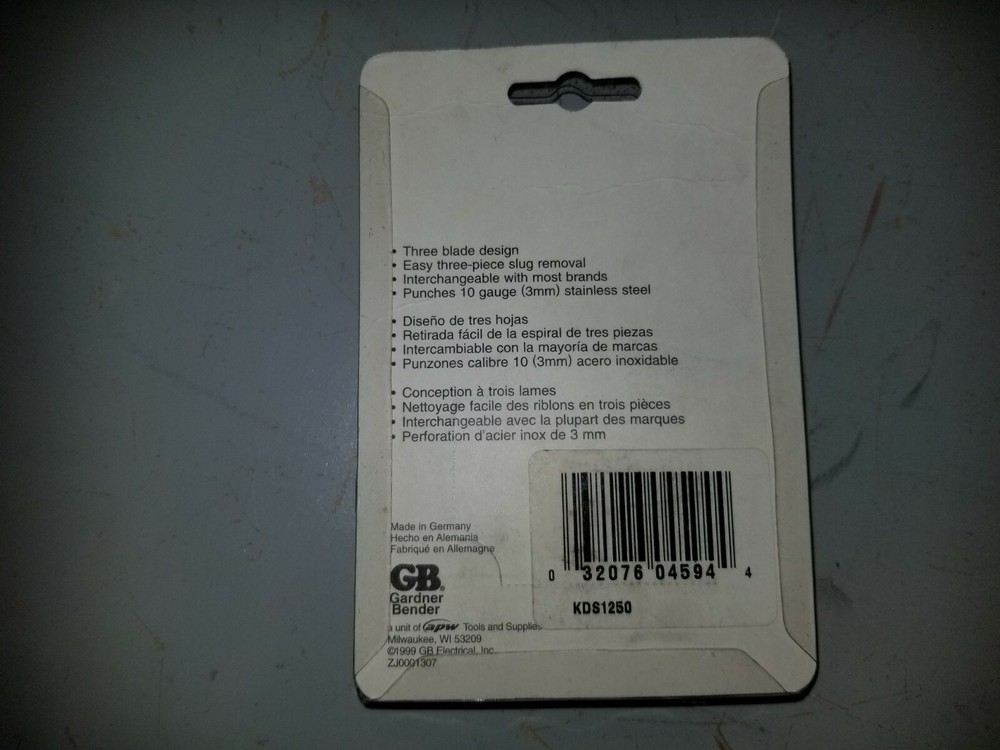 Gardner Bender Super Slug-Out Knockout Die, KDS1250
