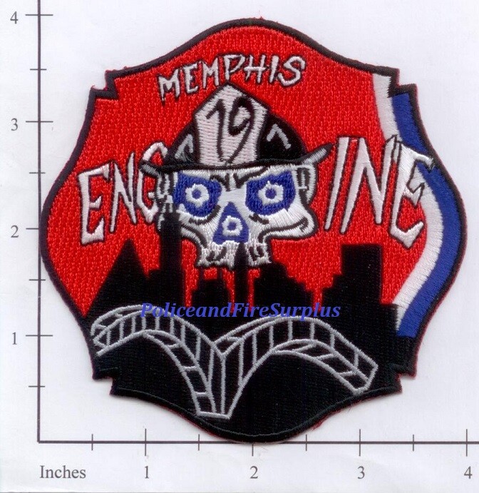 Tennessee - Memphis Engine 19 TN Fire Dept Patch - Skull