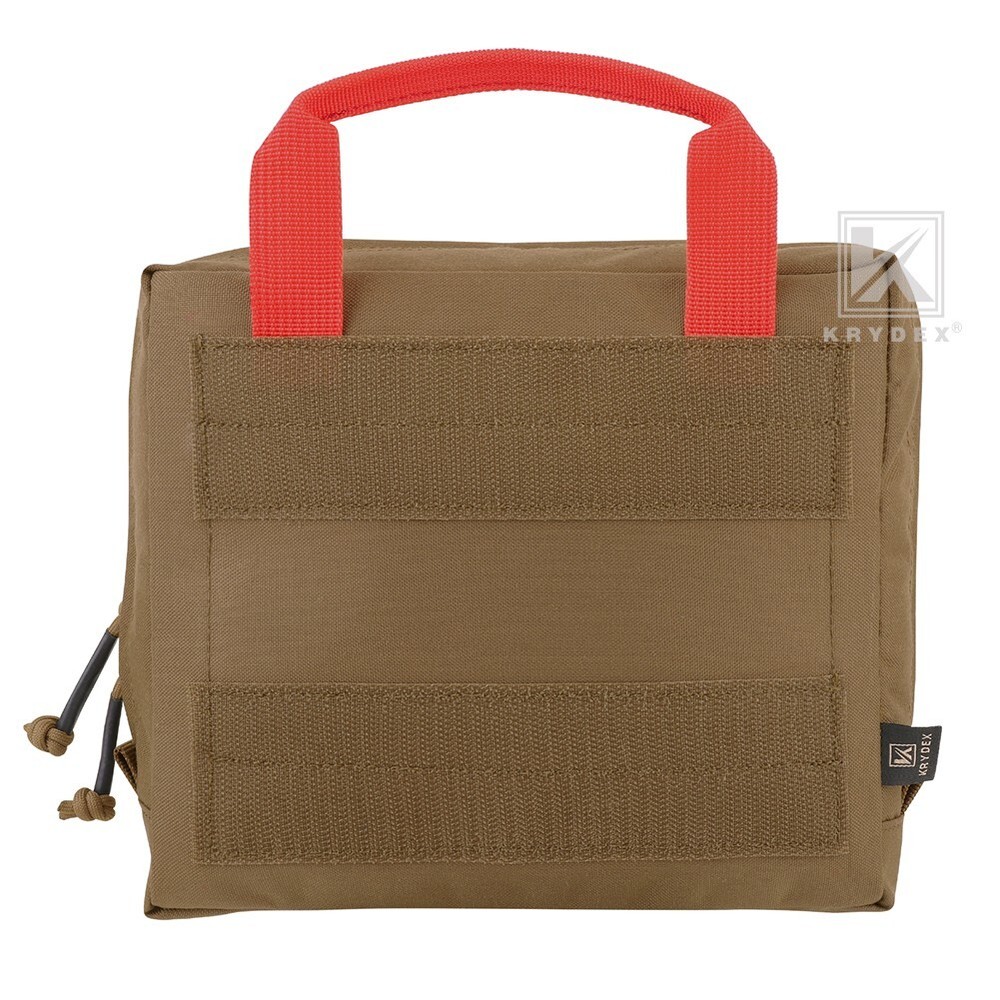 KRYDEX Clear Top Insert Pouch Bag Organizer Hook & Loop Large Coyote Brown