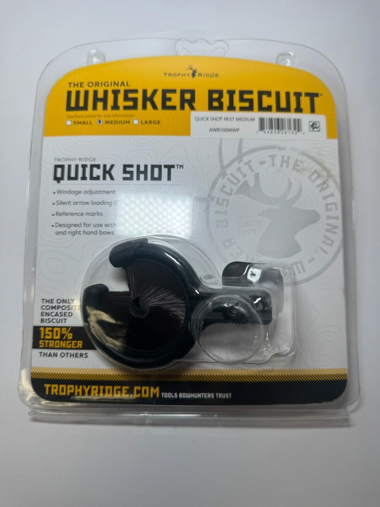 Trophy Ridge Whisker Biscuit Quick Shot - MEDIUM - Archery Rest - NEW!