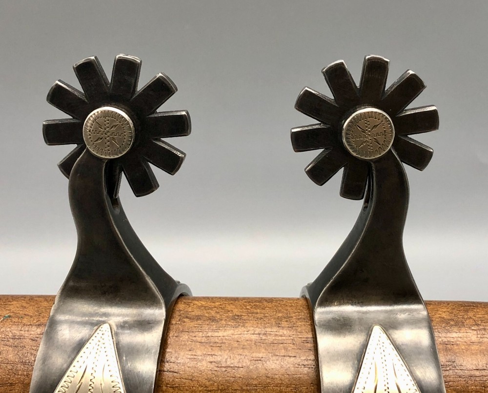 J.D. Moss Bull Theme Double Mounted Spurs