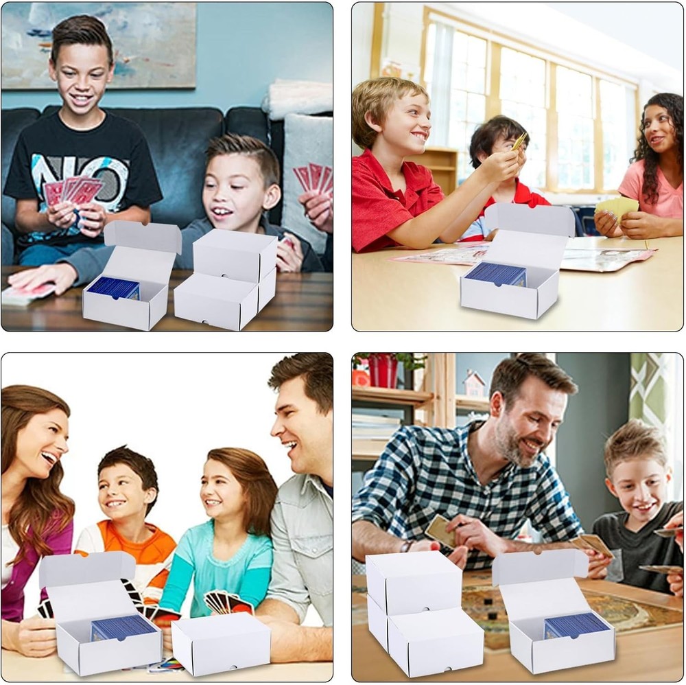 Toploader Trading Card Storage Box, 4-Pack 100 Count White Corrugated Cardboard